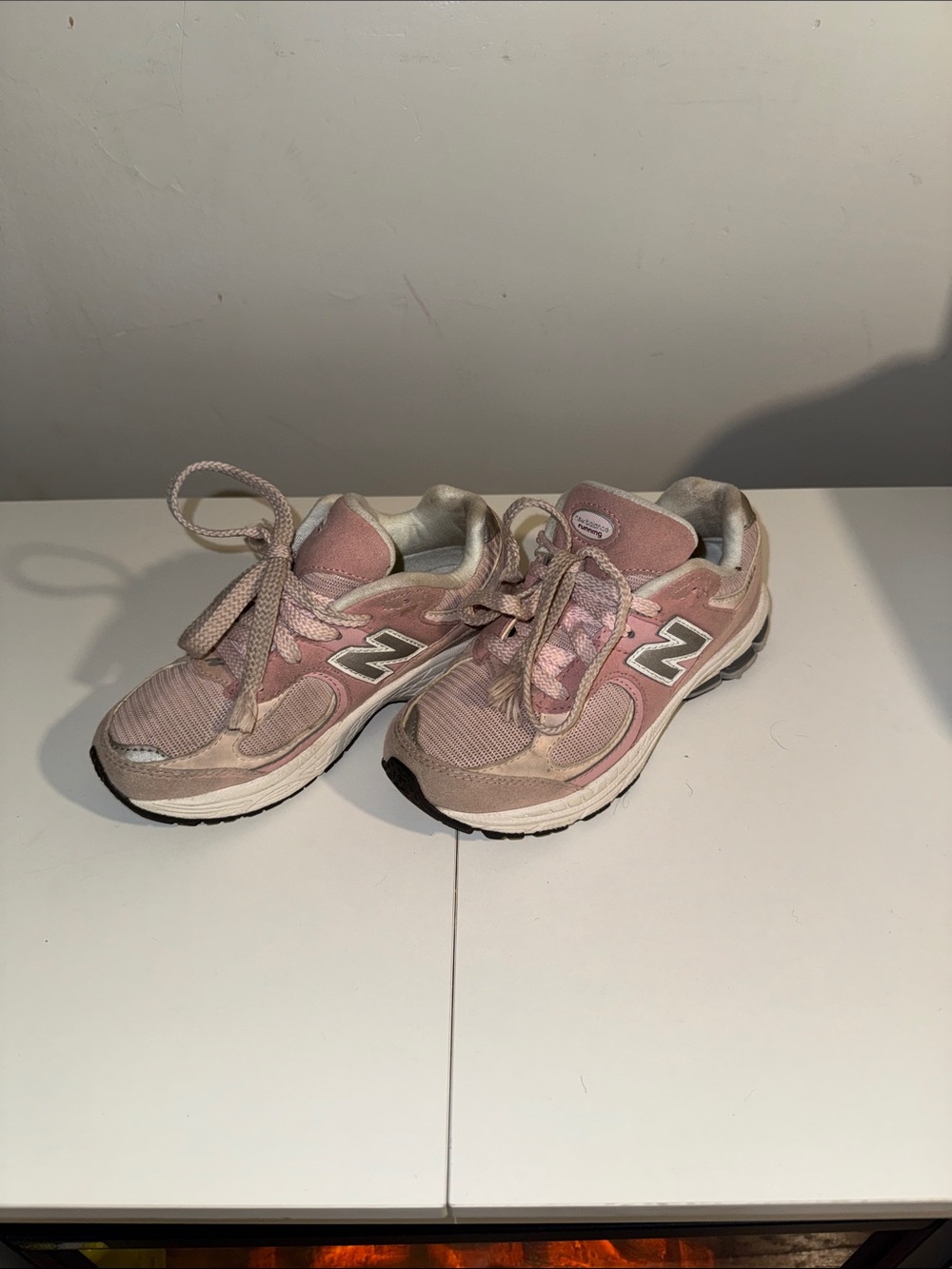 New Balance Kids Light Pink Lace-Up Sneakers